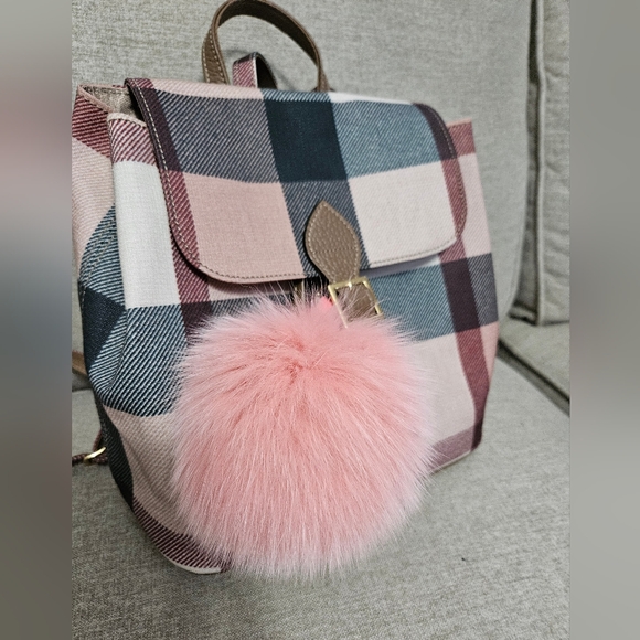 Fox Fur Poof Purse Charm / Key Chain - Picture 2 of 2